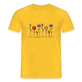 Fleurs - T-shirt homme - jaune - Devant - AI Model Male 178 dark (178cm)