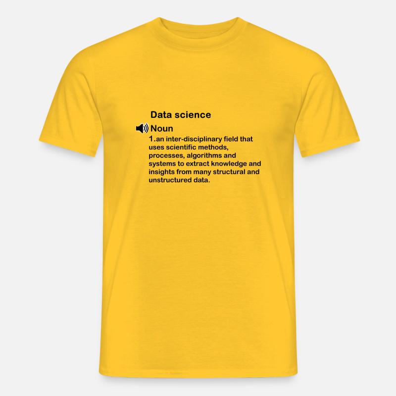 Funny Data science Definition Gift - Männer T-Shirt - Gelb