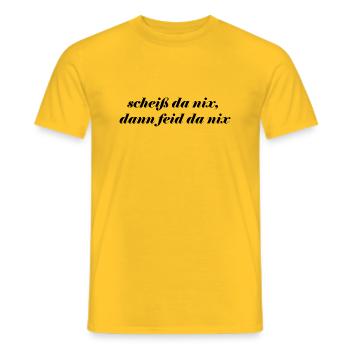 scheiß da nix dann, feid da nix - Männer T-Shirt - Gelb - Vorne - AI Model Male 178 dark (178cm)
