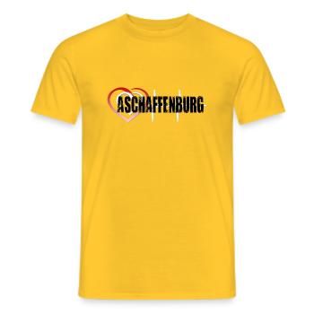 Aschaffenburg - Männer T-Shirt - Gelb - Vorne - AI Model Male 178 dark (178cm)