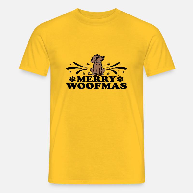 Merry Woofmas - Männer T-Shirt - Gelb