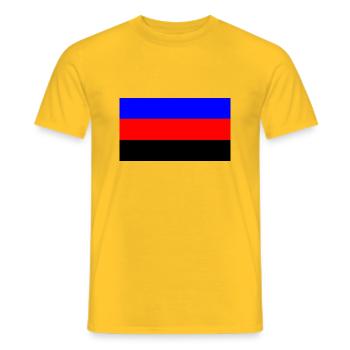 Fierté polyamoureuse - T-shirt homme - jaune - Devant - AI Model Male 178 dark (178cm)