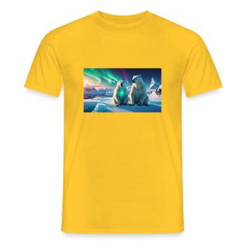 Eisbären am Nordpol - Männer T-Shirt - Gelb - Vorne - AI Model Male 178 dark (178cm)