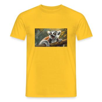 Niedliche Tiere chillen – Kattis - Männer T-Shirt - Gelb - Vorne - AI Model Male 178 dark (178cm)