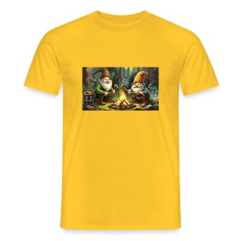 süße kleine Zwerge Alltag – mit Woodlous - Männer T-Shirt - Gelb - Vorne - AI Model Male 178 dark (178cm)