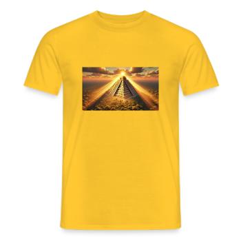 High Culture of the Future (D) - Men's T-Shirt - yellow - Front - AI Model Male 178 dark (178cm)