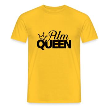 Alm Queen Apres Ski fahren Alpen Berge Österreich - Männer T-Shirt - Gelb - Vorne - AI Model Male 178 dark (178cm)