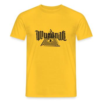 Illuminati - Männer T-Shirt - Gelb - Vorne - AI Model Male 178 dark (178cm)