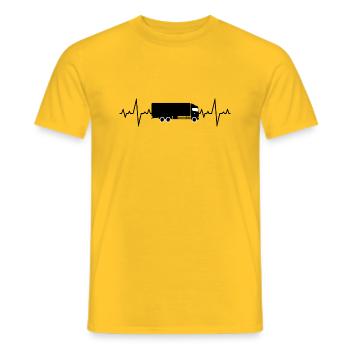 Truck Heartbeat Driver Truck Driver Truck Driver - Men's T-Shirt - yellow - Front - AI Model Male 178 dark (178cm)