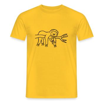 Müdes hängendes Faultier - Männer T-Shirt - Gelb - Vorne - AI Model Male 178 dark (178cm)
