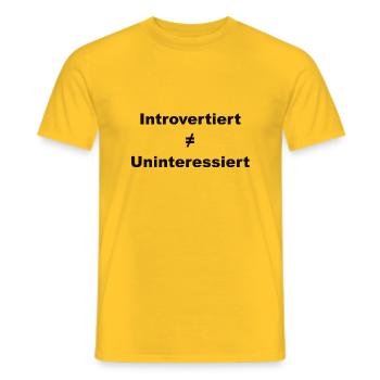 Introverts - Männer T-Shirt - Gelb - Vorne - AI Model Male 178 dark (178cm)