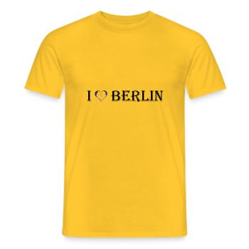 I love Berlin - Men's T-Shirt - yellow - Front - AI Model Male 178 dark (178cm)