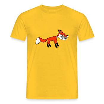 Renard, Mauvais œil, Dangereux, Renard roux, Animal sauvage - T-shirt homme - jaune - Devant - AI Model Male 178 dark (178cm)