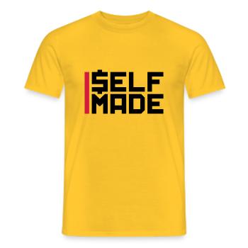 balken logo reich self made man millionaer geld ve - Männer T-Shirt - Gelb - Vorne - AI Model Male 178 dark (178cm)