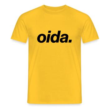 oida black - Männer T-Shirt - Gelb - Vorne - AI Model Male 178 dark (178cm)