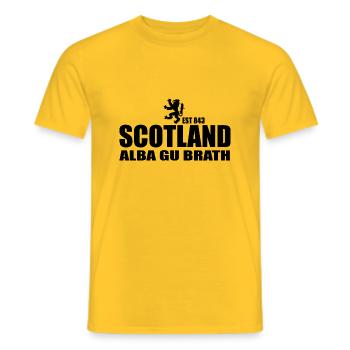 Scotland patriotic - Men's T-Shirt - yellow - Front - AI Model Male 178 dark (178cm)