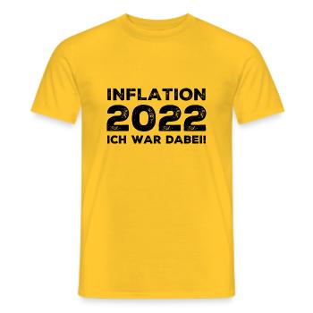 Inflation 2022 - Männer T-Shirt - Gelb - Vorne - AI Model Male 178 dark (178cm)