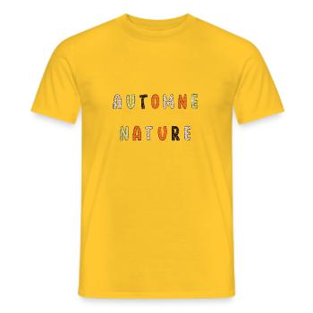 Automne nature - T-shirt homme - jaune - Devant - AI Model Male 178 dark (178cm)