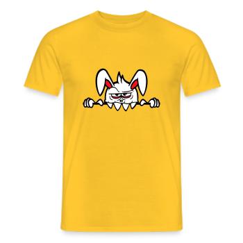 Hase Monster Böse Gefährlich Halloween Zähne Mauer - Männer T-Shirt - Gelb - Vorne - AI Model Male 178 dark (178cm)