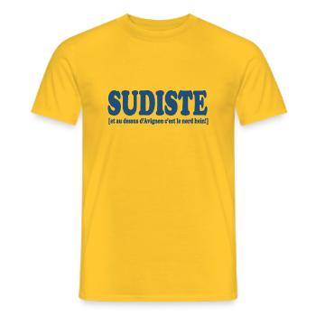 Sudiste1 - Männer T-Shirt - Gelb - Vorne - AI Model Male 178 dark (178cm)