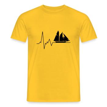 herzschlag segeln - Männer T-Shirt - Gelb - Vorne - AI Model Male 178 dark (178cm)