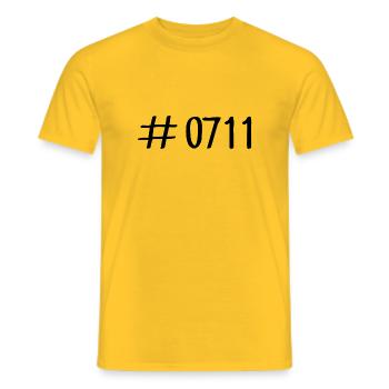 #0711 - Hashtag 0711 - Vorwahl Stuttgart - Neckar - Männer T-Shirt - Gelb - Vorne - AI Model Male 178 dark (178cm)