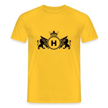 Buchstabe H Wappen - Männer T-Shirt - Gelb - Vorne - AI Model Male 178 dark (178cm)