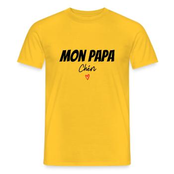mon papa chéri - mug avec message papa - T-shirt homme - jaune - Devant - AI Model Male 178 dark (178cm)