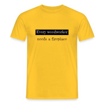 carpenter funny gift woodcutter humor - Männer T-Shirt - Gelb - Vorne - AI Model Male 178 dark (178cm)