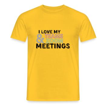 Zoom Teams Meeting - Men's T-Shirt - yellow - Front - AI Model Male 178 dark (178cm)