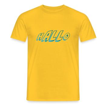 T-shirt hALLo 1 - T-shirt homme - jaune - Devant - AI Model Male 178 dark (178cm)