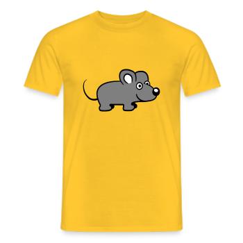 Mouse Mouse Cute Little Rat Rodent Friendly - Men's T-Shirt - yellow - Front - AI Model Male 178 dark (178cm)
