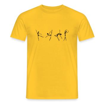 Dancing Skeleton - Men's T-Shirt - yellow - Front - AI Model Male 178 dark (178cm)