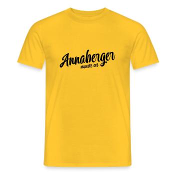 Annaberger musst du sein - Männer T-Shirt - Gelb - Vorne - AI Model Male 178 dark (178cm)