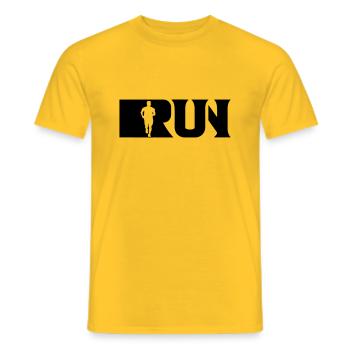 Running Run - Men's T-Shirt - yellow - Front - AI Model Male 178 dark (178cm)