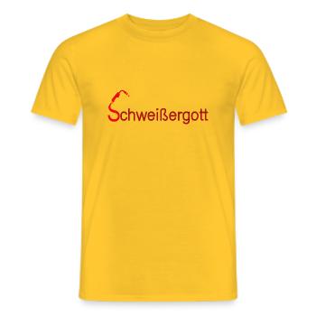Schweissergott rot - Männer T-Shirt - Gelb - Vorne - AI Model Male 178 dark (178cm)