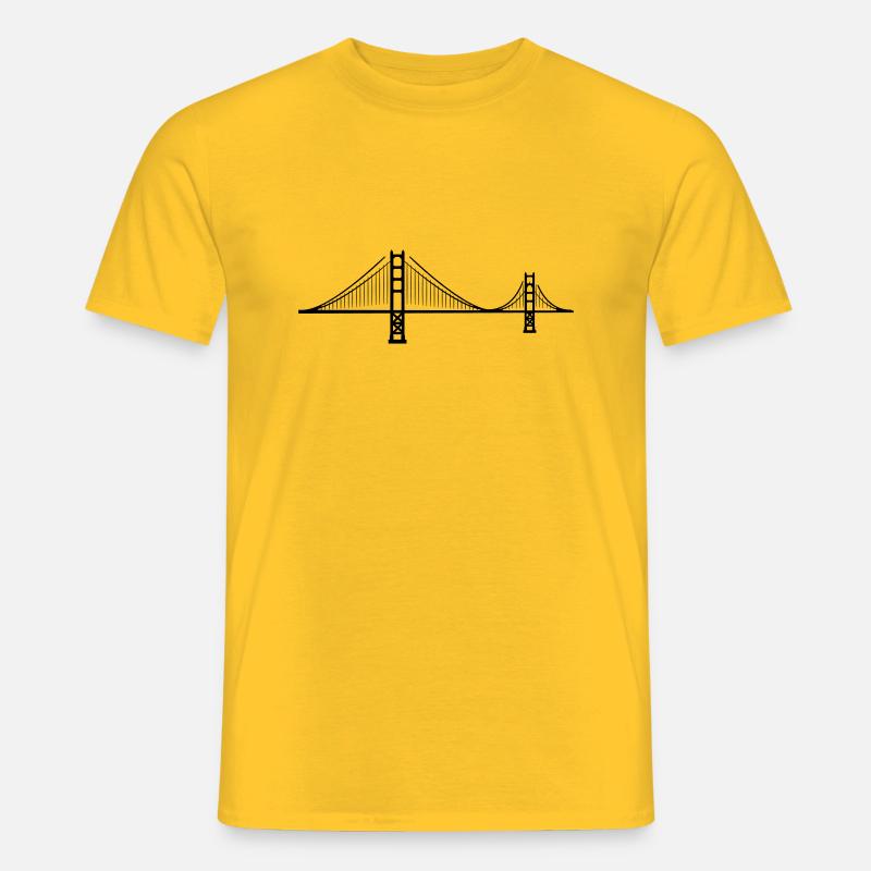 Golden Gate Bridge - Männer T-Shirt - Gelb
