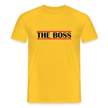 Logo The Boss - Men's T-Shirt - yellow - Front - AI Model Male 178 dark (178cm)