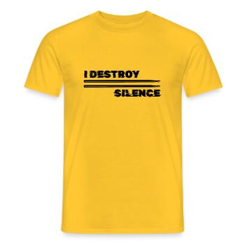 Battery, I destroy the silence - Men's T-Shirt - yellow - Front - AI Model Male 178 dark (178cm)