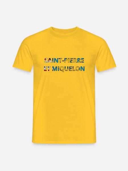 Drapeau Saint perre et miquelon - T-shirt homme - jaune