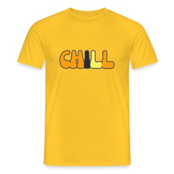Modern Typography Cool Art Studio Brand Logo chill - Männer T-Shirt - Gelb - Vorne - AI Model Male 178 dark (178cm)