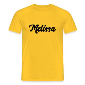 Melissa Custom Text Birthday Name - Men's T-Shirt - yellow - Front - AI Model Male 178 dark (178cm)