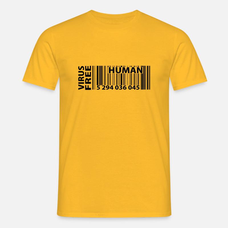 Human Bar Code - Men's T-Shirt - yellow