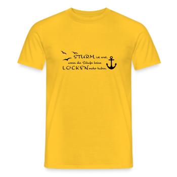 Sturm und Locken - Männer T-Shirt - Gelb - Vorne - AI Model Male 178 dark (178cm)