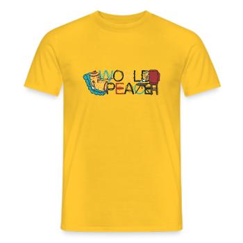 420 World Peace TV - Männer T-Shirt - Gelb - Vorne - AI Model Male 178 dark (178cm)