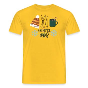 Winter-Snow-Ski-Fun - Männer T-Shirt - Gelb - Vorne - AI Model Male 178 dark (178cm)