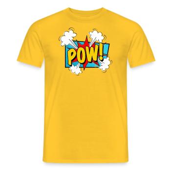 Pow Shirt Comic - Men's T-Shirt - yellow - Front - AI Model Male 178 dark (178cm)