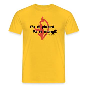 Pa Ni Piment Pa Ni Mangé - T-shirt homme - jaune - Devant - AI Model Male 178 dark (178cm)