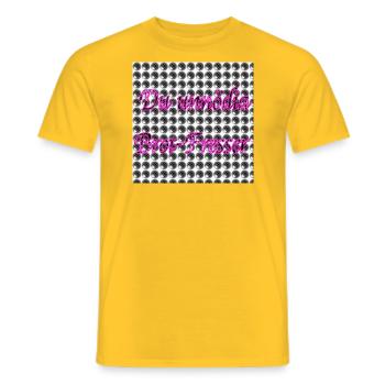 Du unnödia Brot-Fresser - Spruch - Männer T-Shirt - Gelb - Vorne - AI Model Male 178 dark (178cm)