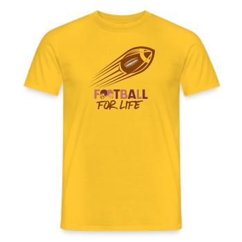 Football for Life - Männer T-Shirt - Gelb - Vorne - AI Model Male 178 dark (178cm)